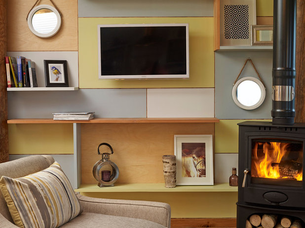 Rustic Living Room by Cream & Black Interior Design