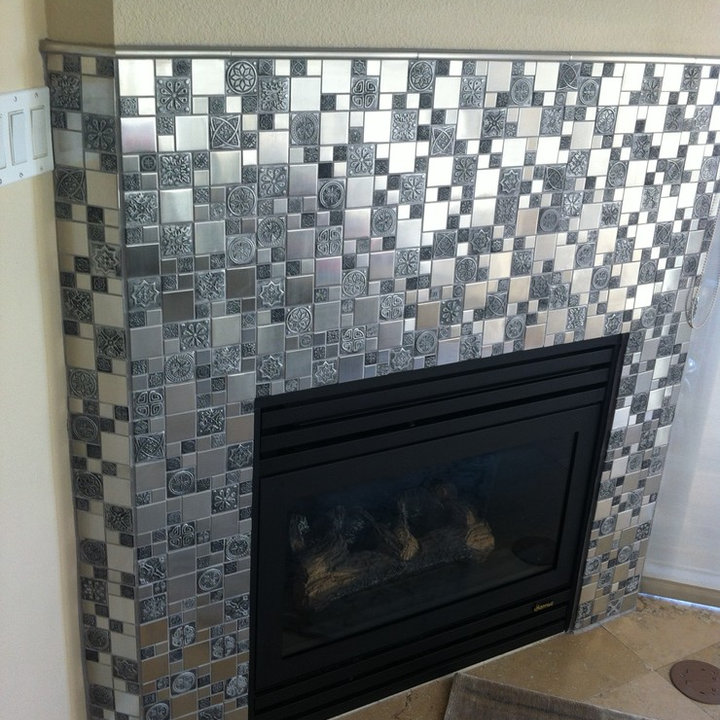 Mosaic Tile Fireplace Surround Photos & Ideas Houzz