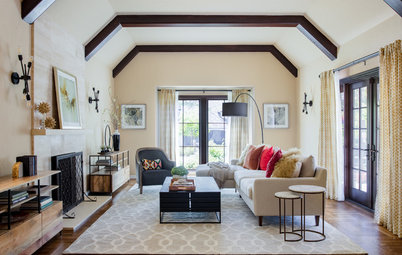 Warm Transitional Style Updates a Casual California Living Room