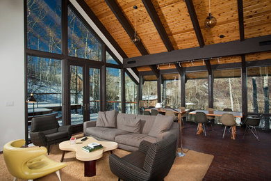 Living room - contemporary living room idea in Denver