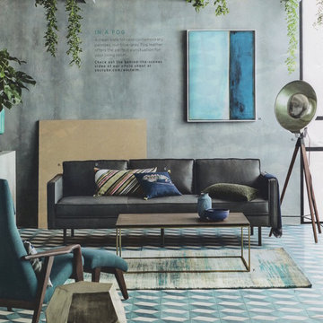edgy blue "modern roman holiday" pattern all over trendy west elm home