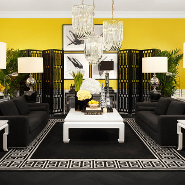 Eichholtz Black, White and Yellow Living Room