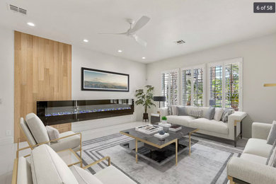 Trendy living room photo in Las Vegas