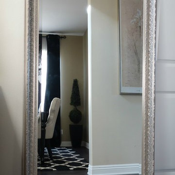 Elegance Ornate Embossed Wood Framed Floor Mirror Champagne Silver