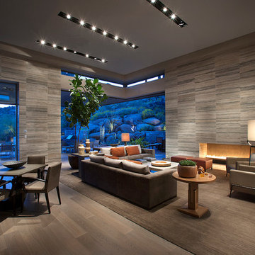 Elegant Modern at Estancia | Living Room at Sunset
