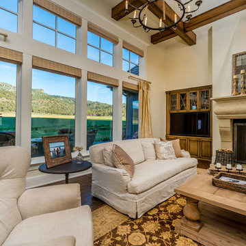 Elk Country Estate_French Country_Living Room Large Picture Windows