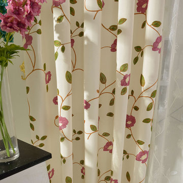 Embroidered Floral Curtains
