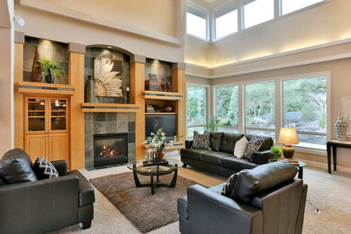 Inspiration for a contemporary living room remodel in Portland