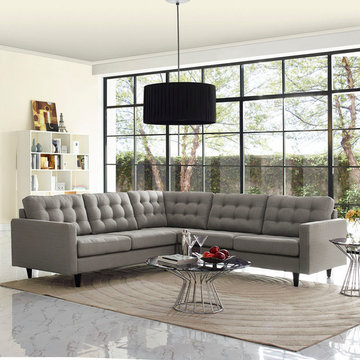 Empress 3 Piece Upholstered Fabric Sectional Sofa Set by Manhattan Home Design