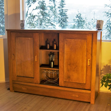 Enderby Cottage Custom TV LIFT CABINET in solid Maple