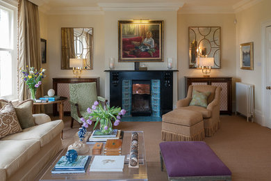 Design ideas for a traditional living room in Oxfordshire.