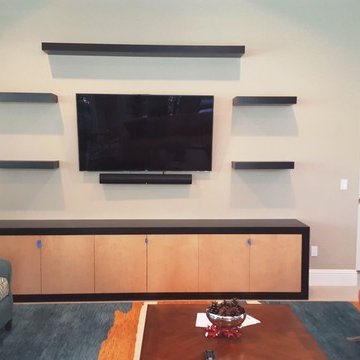 Entertainment Console with Floating Shelves