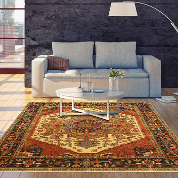 EORC SHT19RT RUST HAND KNOTTED WOOL SUPER MAHAL RUG