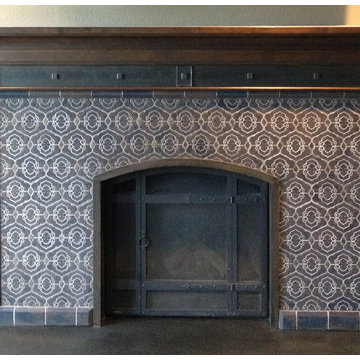 Erickson Residence Fireplace-Chinese Brocade Mosaic