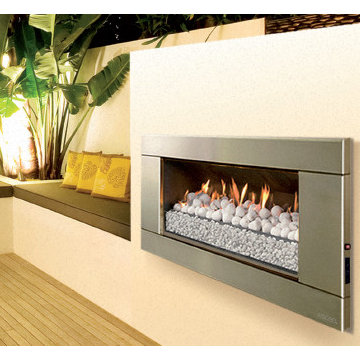 ESCEA Outdoor Gas Stainless Steel Fireplace - Ferro Front