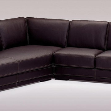 Espresso Sectional Sofa in Top Grain Italian Leather