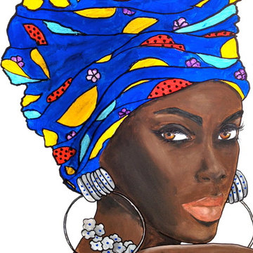 Ethnic Women Acrylic Paintings