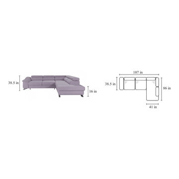 European sectional sleeper sofa ZITA