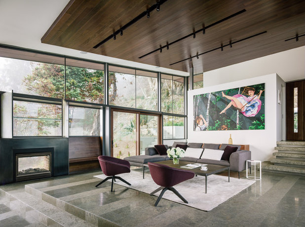 Contemporary Living Room by Fougeron Architecture FAIA