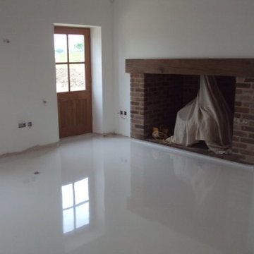Farmhouse Conversion in County Durham White Poured Resin flooring North East