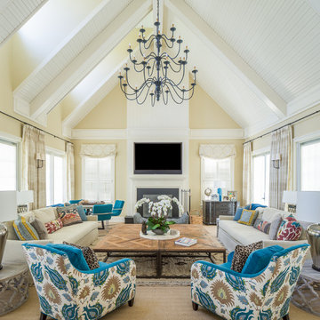 75 Farmhouse Carpeted Living Room Ideas You'll Love - April, 2024 | Houzz