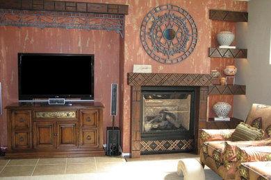 Example of a southwest living room design in Tampa
