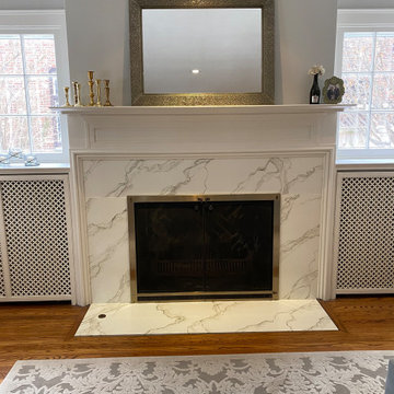 Faux marble fireplace