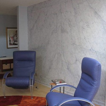 Faux Painted Bookmatch Carrara wall Panels by MJP Studios CT/NY