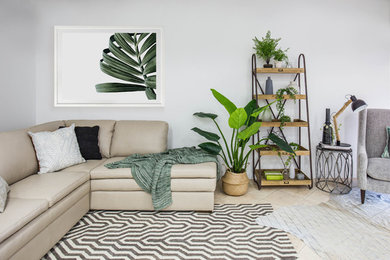 Inspiration for a tropical living room remodel in Other