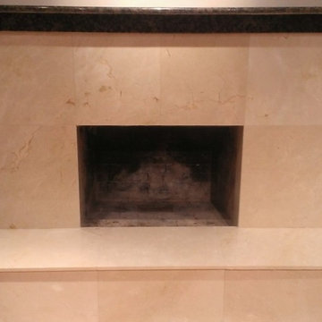 FIREPLACE - 24" x 24" x 3/4" Marble Tiles w/Baltic Brown Granite Mantle