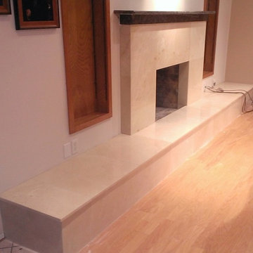 FIREPLACE - 24" x 24" x 3/4" Marble w/Baltic Brown Granite Mantle