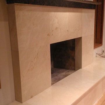 FIREPLACE - 24" x 24" x 3/4" Marble w/Baltic Brown Granite Mantle