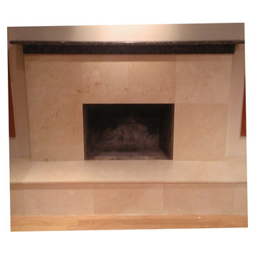 FIREPLACE - 24" x 24" x 3/4" Marble w/Baltic Brown Granite Mantle