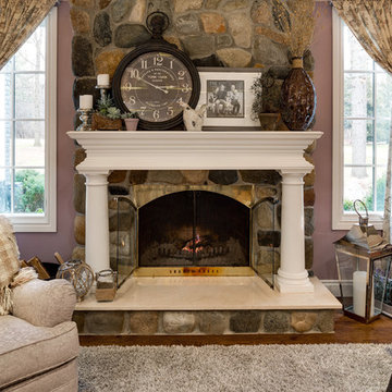 Fireplace and Custom Window Treatments