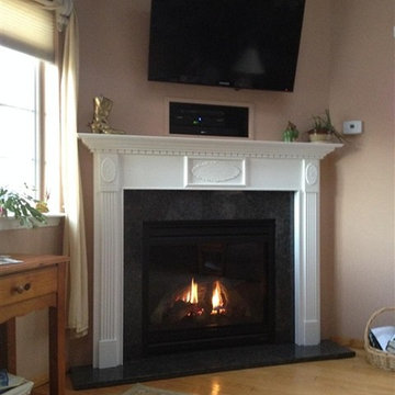 Fireplace and Mantelswhite wood fireplace, white wood around fireplace, white ma