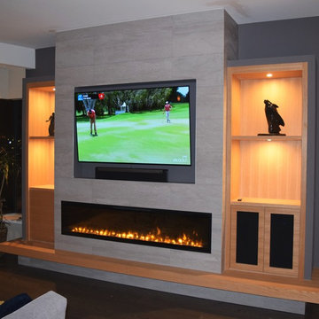 Fireplace and TV unit in living room