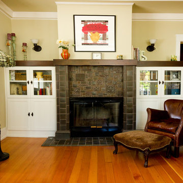 Fireplace cap and cabinets