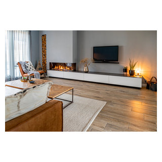 Fireplace design by our partnerdealer Openhaardencentrum Deurne -  Midcentury - Living Room - Amsterdam - by Kalfire Fireplaces | Houzz