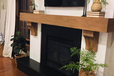 Inspiration for a modern living room remodel in Minneapolis with a standard fireplace