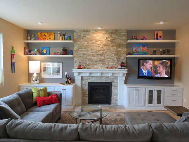 Contemporary Living Room Fireplace