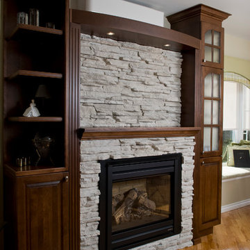 Fireplace integrated cabinets