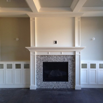 Fireplace mantel with wall unit