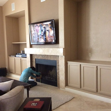 Fireplace remodel and new custom built ins