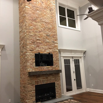 Fireplace remodeled with Old Chicago Thin Brick Veneer