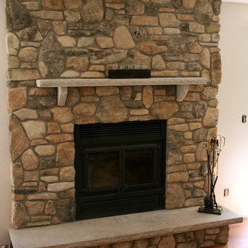 Fireplace Renovation Featuring Door County Fieldstone