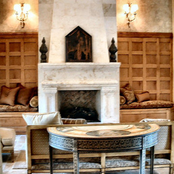 Fireplace surround and seating in Florida Vacation House