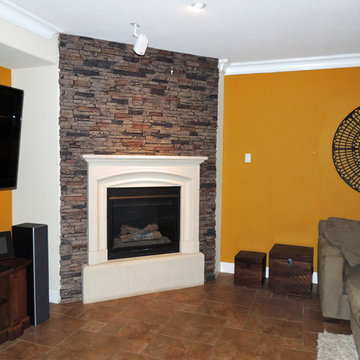 Fireplace Surrounds of Faux Brick and Stone