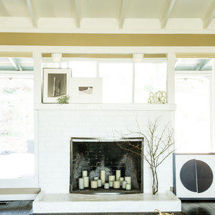 Fireplace with Leaning Art + Candles