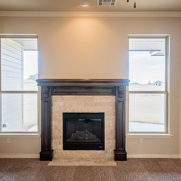 Fireplace with Windows on Each Side