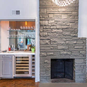 Fireplace with Wine Bar | Home Addition & Remodel | Brentwood
